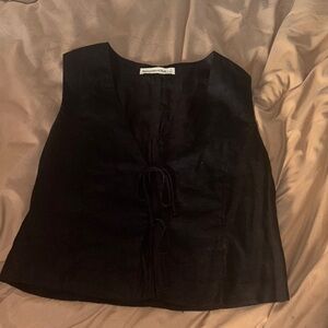 Abercrombie & Fitch Black Tie-Front sleeveless shirt